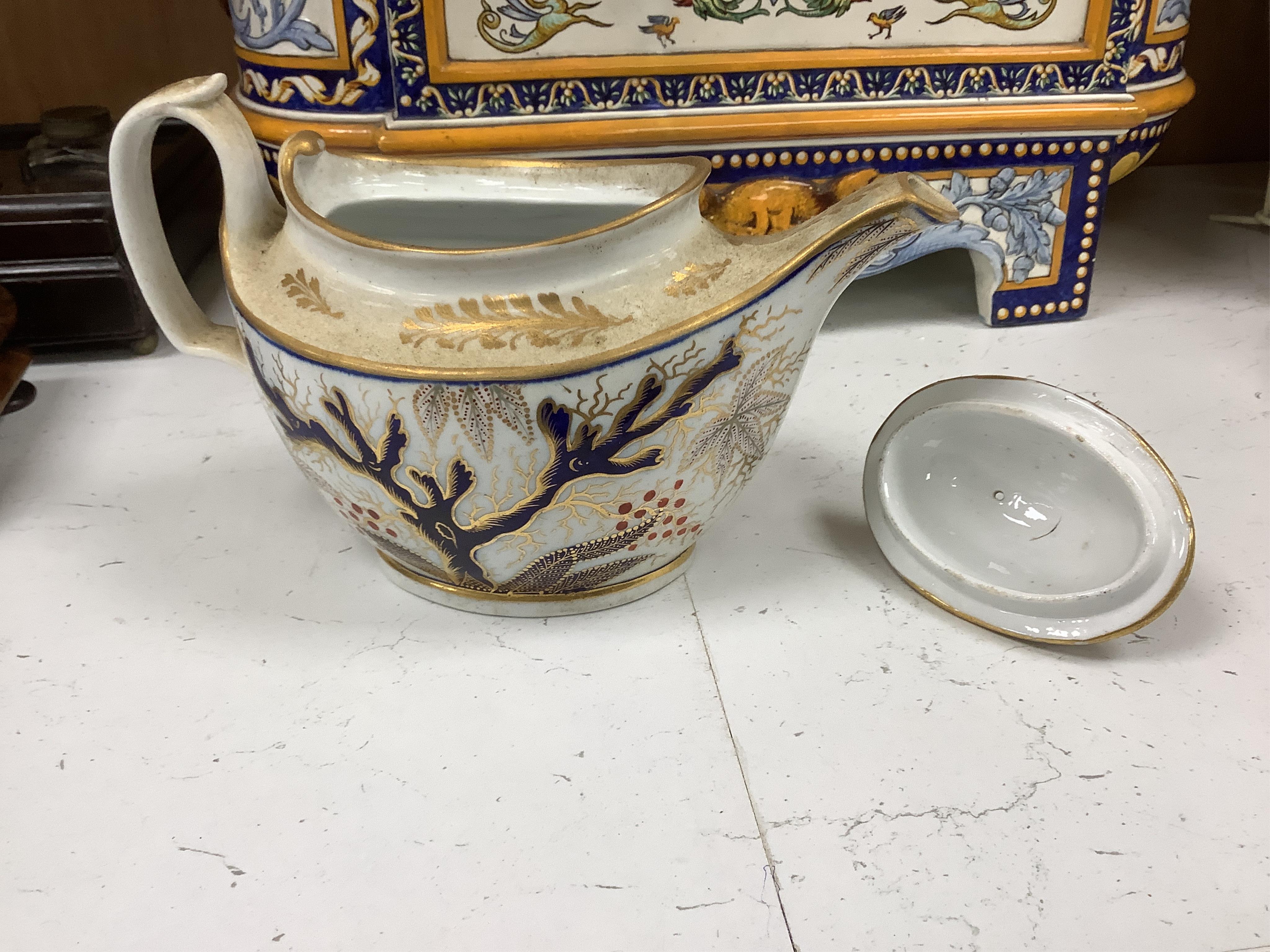 A collection of early 19th century English porcelain tea, dessert and dinner wares including Derby dessert plates, Bloor Derby, Barr Flight & Barr plate, Spode, Coalport etc.